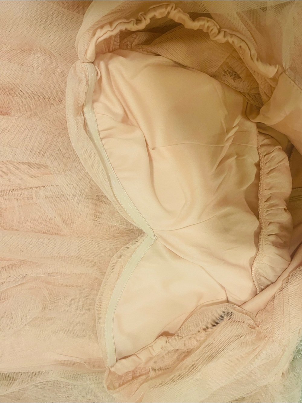 Dusty Pink Off-Shoulder Long Tulle Dress - Picture 5 of 5